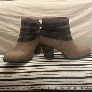Madden Girl Deluxxxe Strappy Studded Ankle Boots Brown Stud Ankle Boot Zipper